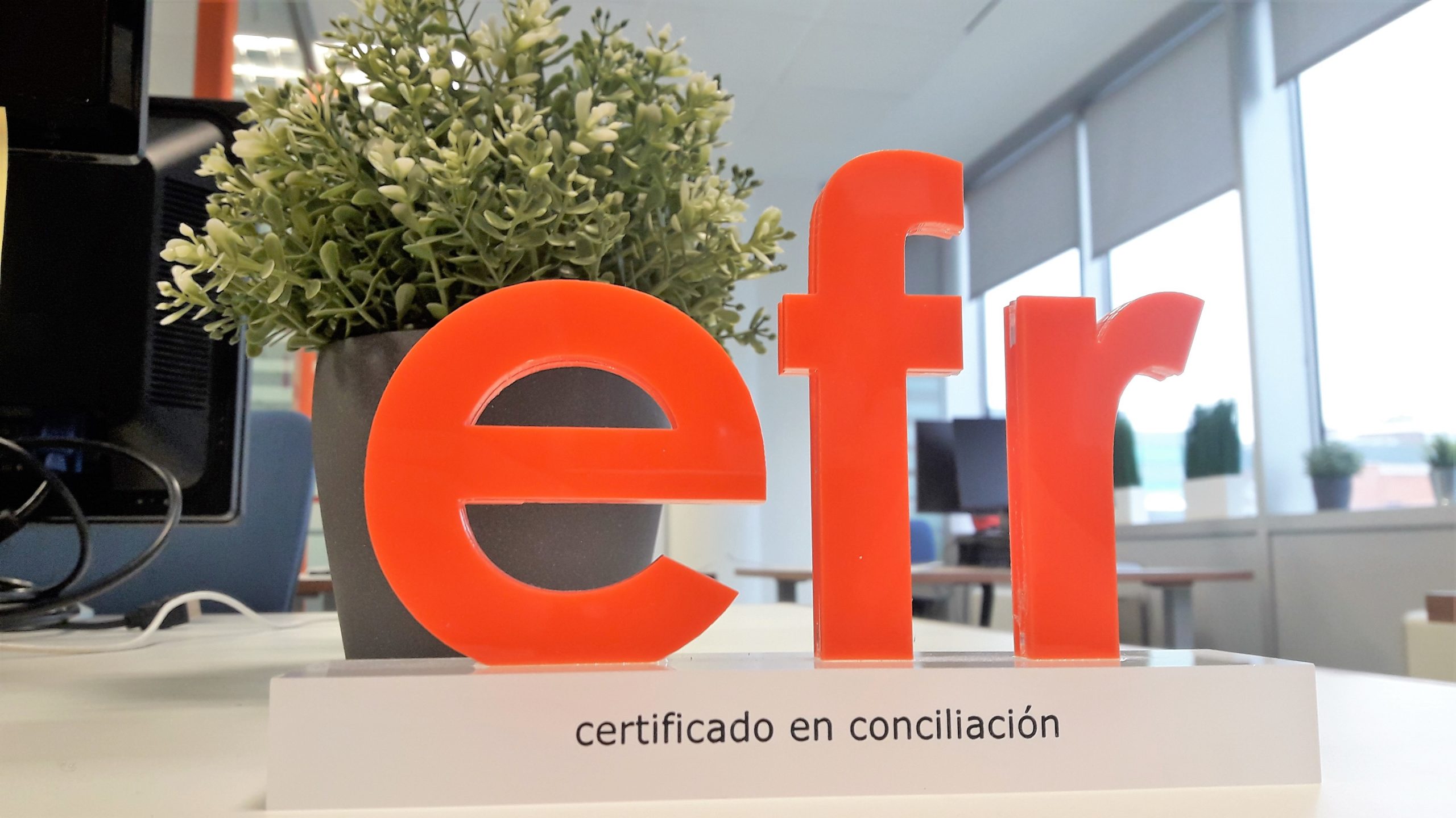 Foto del trofeo por el Certificado de COnciliación efr
